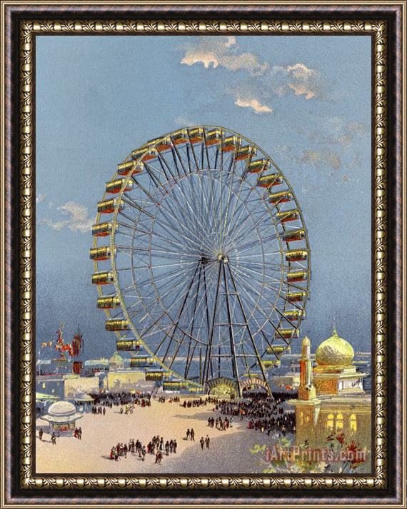 Charles Graham Ferris Wheel, From The World's Fair in Water Colors Framed Painting