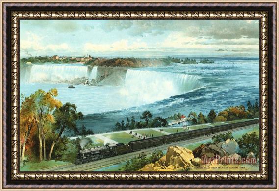 Charles Graham Niagara Falls From Michigan Central Train Poster Framed Painting