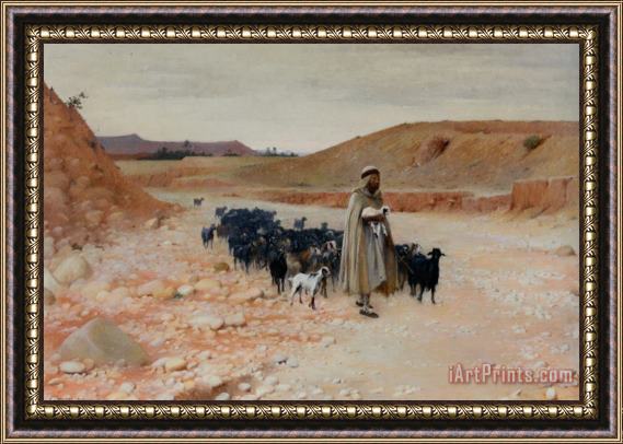 Charles James Theriat The Goat Herder El Kantara Framed Print