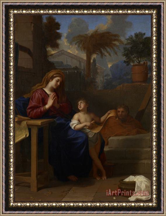 Charles Le Brun The Holy Family In Egypt Framed Painting