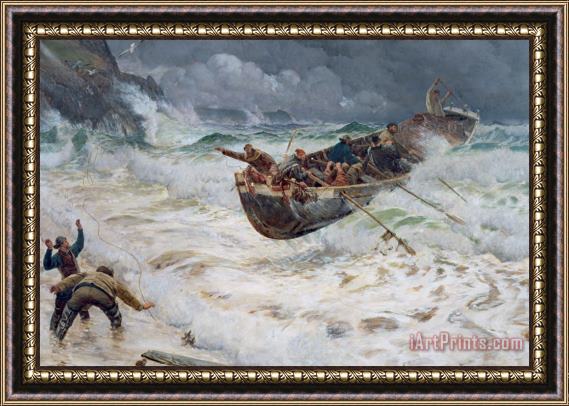 Charles Napier Hemy How the Boat Came Home Framed Painting