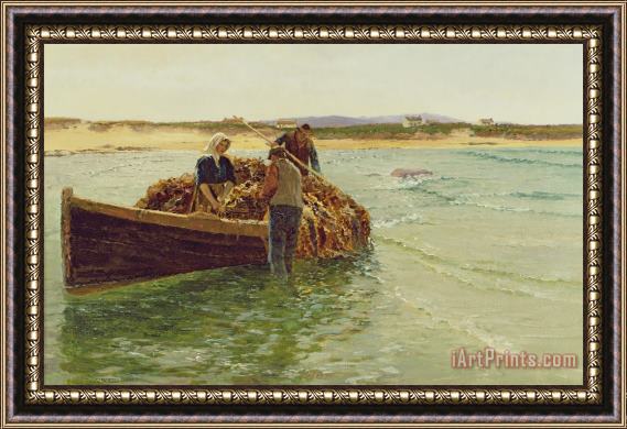 Charles William Bartlett Unloading Kelp Weed Framed Painting