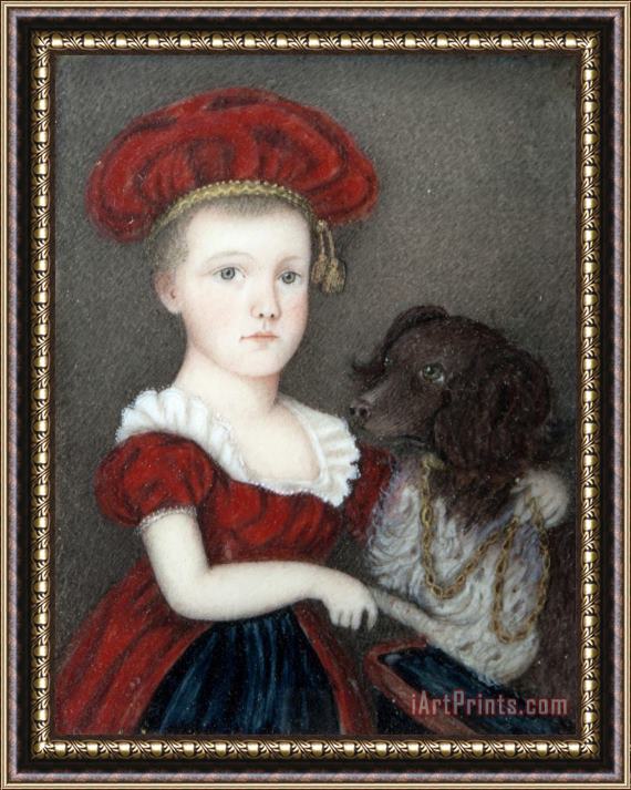 Charles William Eldredge Portrait of Frances Elizabeth Waldo Framed Painting