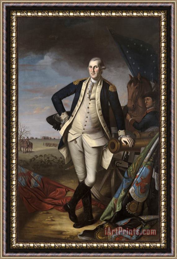 Charles Willson Peale George Washington at The Battle of Princeton Framed Painting