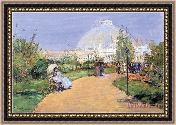 Childe Hassam House of Gardens World's Columbian Exposition Chicago Framed Painting