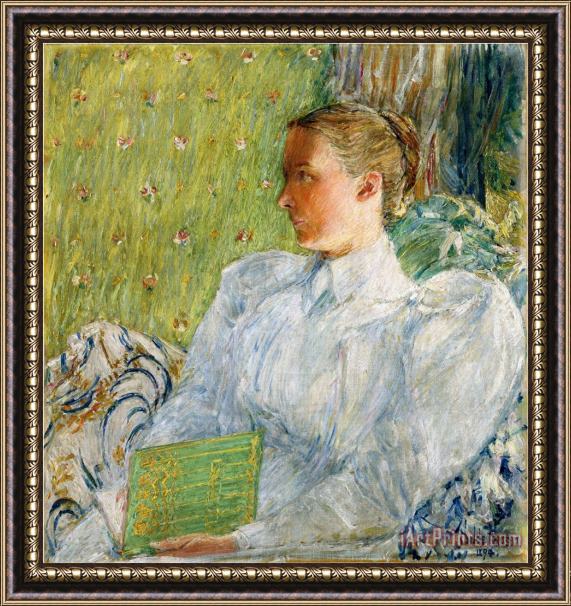 Childe Hassam Portrait of Edith Blaney Mrs Dwight Blaney 1894 Framed Painting