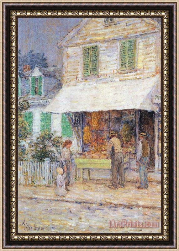 Childe Hassam Provincial Town Framed Painting