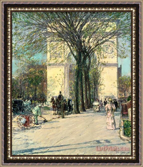 Childe Hassam Washington Arch, Spring Framed Painting