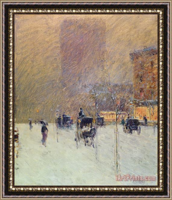 Childe Hassam Winter Afternoon in New York Framed Painting