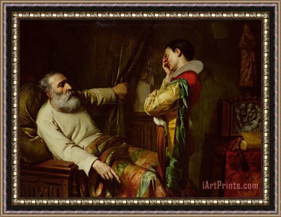 Claude Jacquand The Last Moments of Christopher Columbus Framed Painting