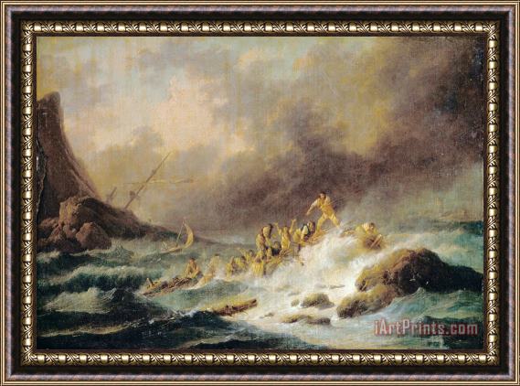 Claude Joseph Vernet A Shipwreck Framed Painting