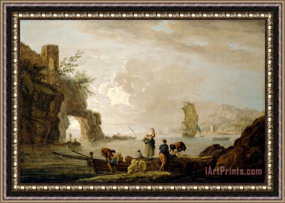 Claude Joseph Vernet Coastal View Framed Painting