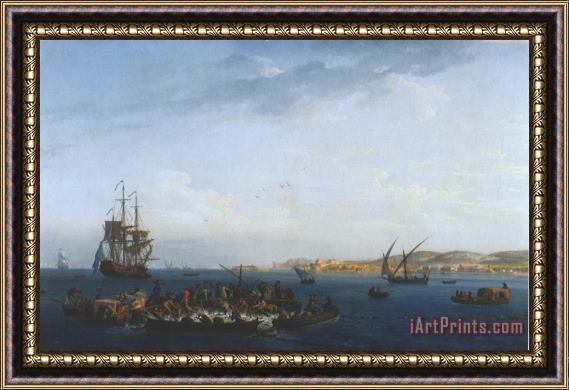 Claude Joseph Vernet View of The Gulf of Bandol Fishing for Tuna Framed Painting