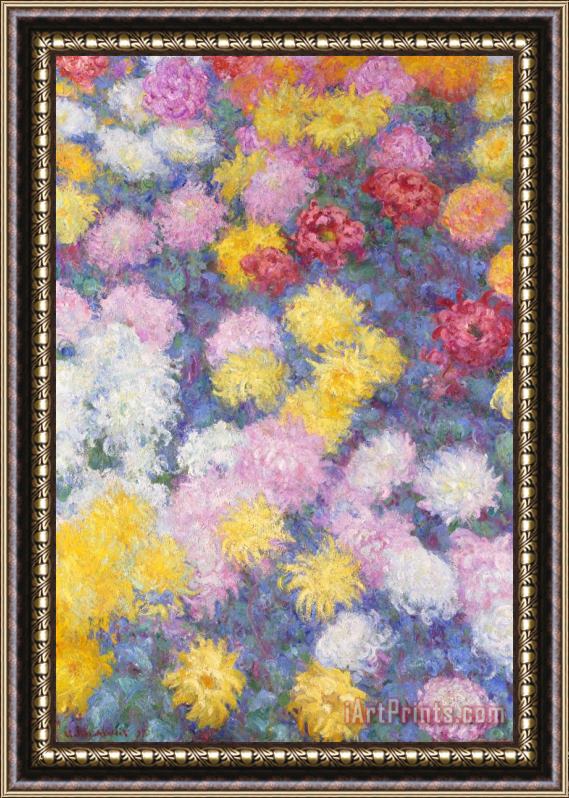 Claude Monet Chrysanthemums Framed Print