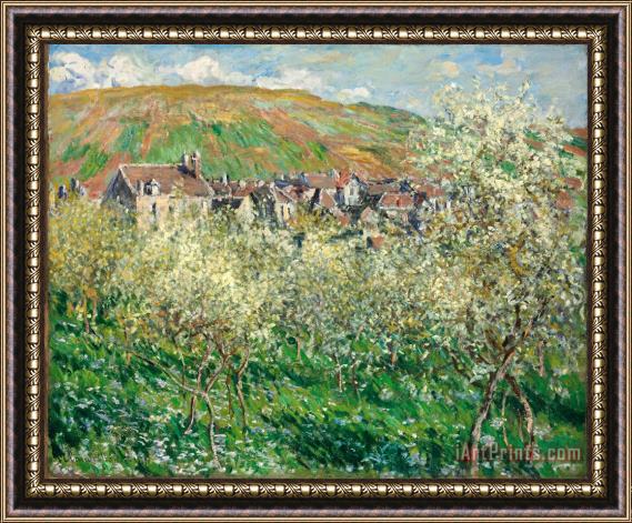 Claude Monet Flowering Plum Trees Framed Print