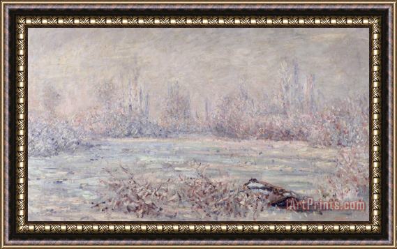 Claude Monet Frost Near Vetheuil Framed Painting