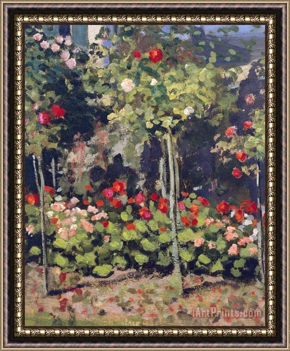 Claude Monet Garden In Bloom Framed Painting