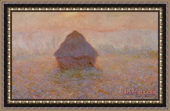 Claude Monet Grainstack Sun In The Mist Framed Painting
