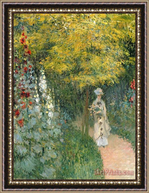 Claude Monet Rose Garden Framed Painting