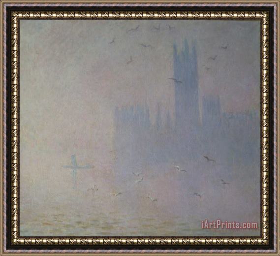 Claude Monet Seagulls over the Houses of Parliament Framed Painting