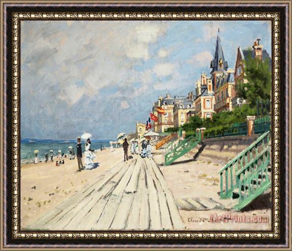Claude Monet the beach at trouville Framed Print