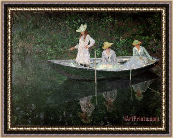 Claude Monet The Boat at Giverny Framed Painting