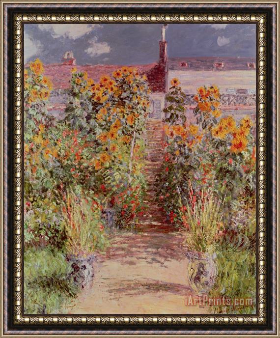 Claude Monet The Garden at Vetheuil Framed Painting
