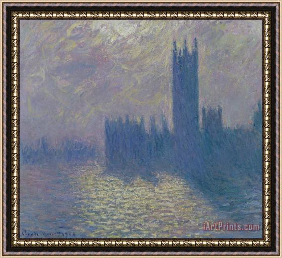 Claude Monet The Houses of Parliament Stormy Sky Framed Painting