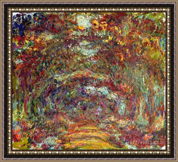 Claude Monet The Rose Path Giverny Framed Print