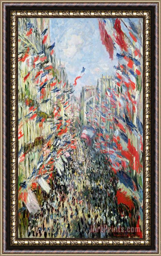 Claude Monet The Rue Montorgueil Framed Print