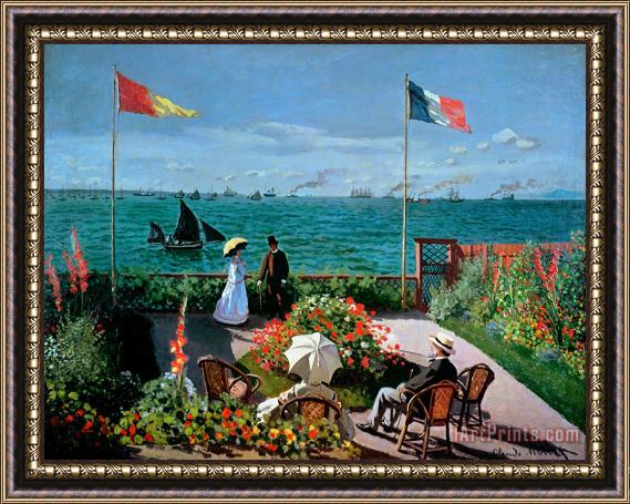 Claude Monet The Terrace at Sainte Adresse Framed Painting