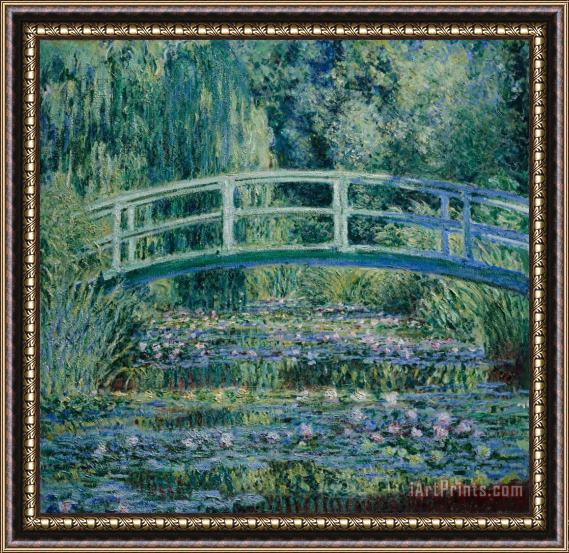 Claude Monet Water Lilies And Japanese Bridge Framed Painting
