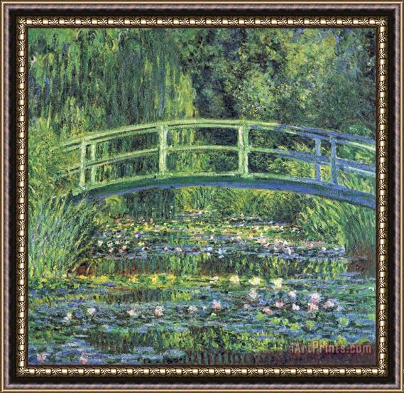 Claude Monet Waterlilies And Japanese Bridge Framed Painting