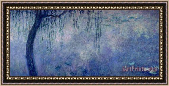 Claude Monet Waterlilies Two Weeping Willows Framed Painting