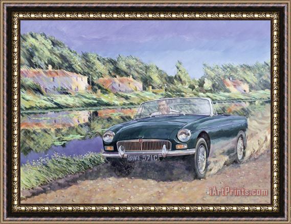 Clive Metcalfe Mgb By A French Canal Framed Print