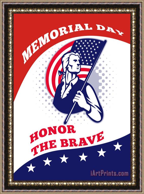 Collection 10 American Patriot Memorial Day Poster Greeting Card Framed Print