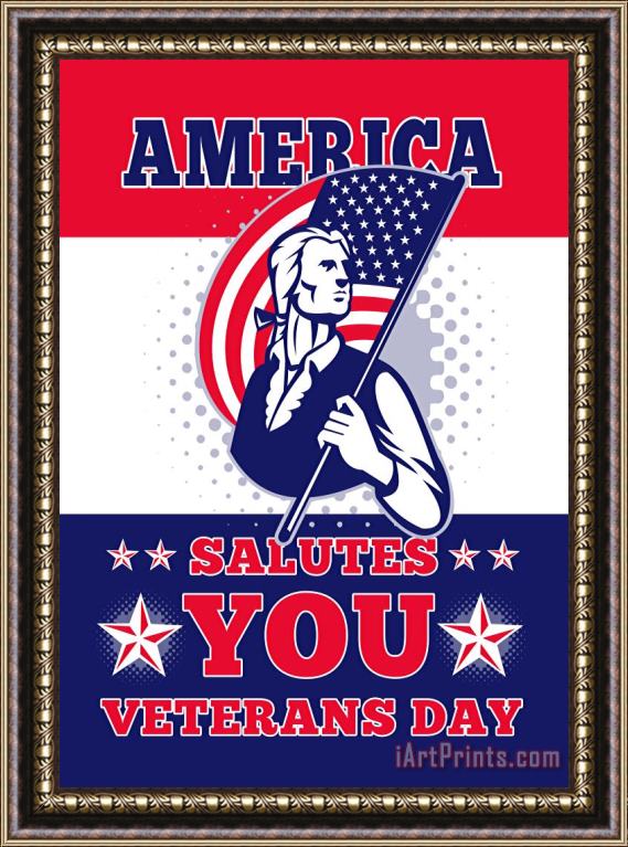 Collection 10 American Patriot Memorial Day Poster Greeting Card Framed Painting