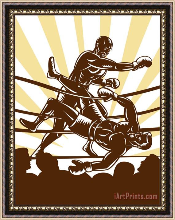 Collection 10 Boxer knocking out Framed Print