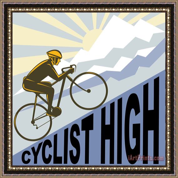Collection 10 Cyclist racing bike Framed Painting