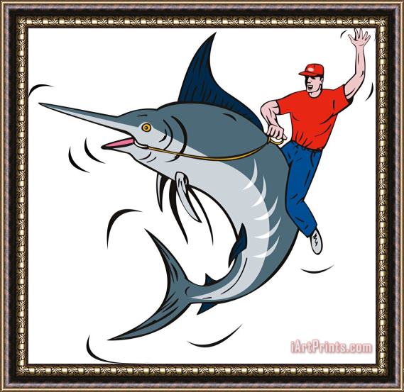 Collection 10 Fisherman Riding Marlin Framed Print