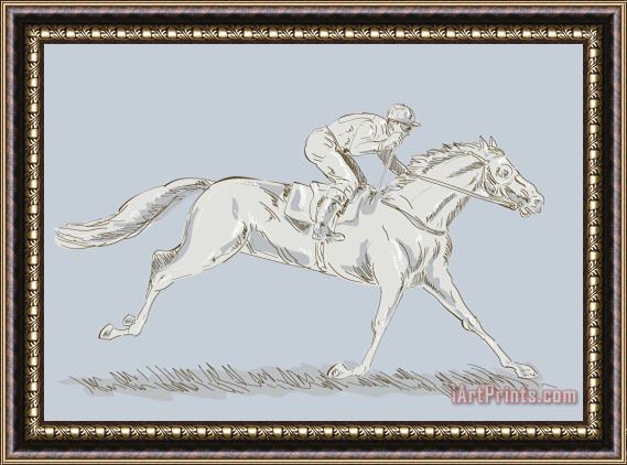 Collection 10 Horse and jockey Framed Print