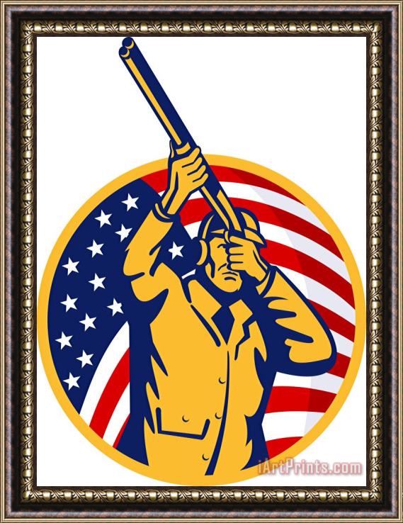 Collection 10 Hunter American Flag Framed Print