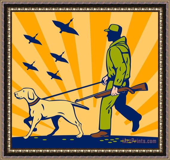 Collection 10 Hunting Gun Dog Framed Painting