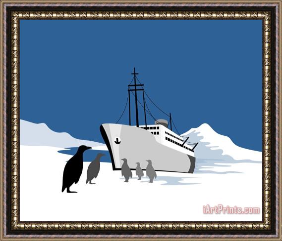 Collection 10 Passenger Ship Cargo Boat Anchor Retro Framed Painting