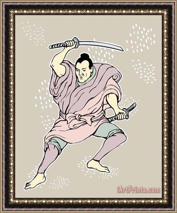 Collection 10 Samurai warrior with katana sword Framed Print