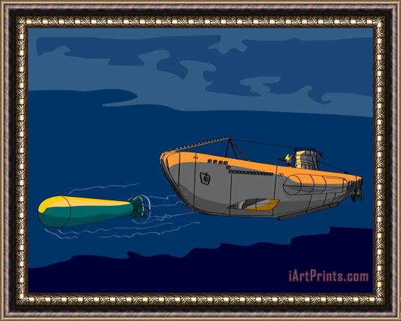 Collection 10 Submarine Boat Retro Framed Print