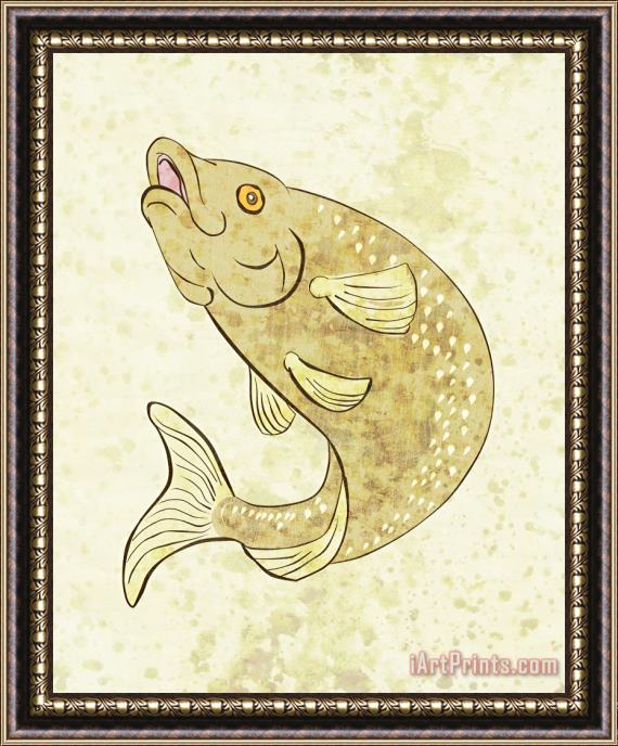 Collection 10 Trout Fish Jumping Framed Painting