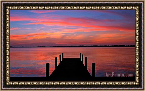 Collection 14 Sunset Dock Framed Painting