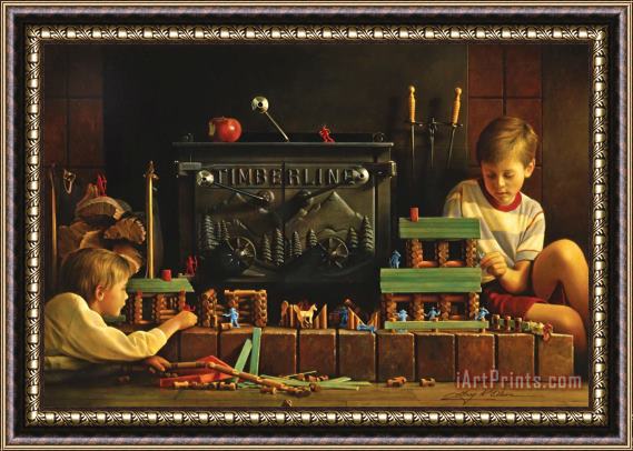 Collection 2 Lincoln Logs Framed Painting