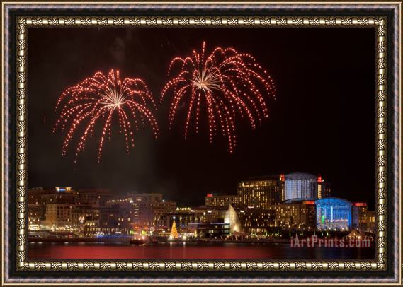 Collection 3 Fireworks National Harbor Framed Painting
